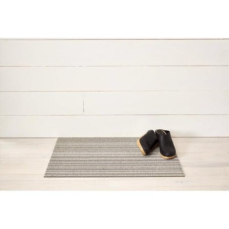 CHILEWICH 28 in. L X 18 in. W Gray/White Skinny Stripe Polyester/Vinyl Door Mat 200134-001